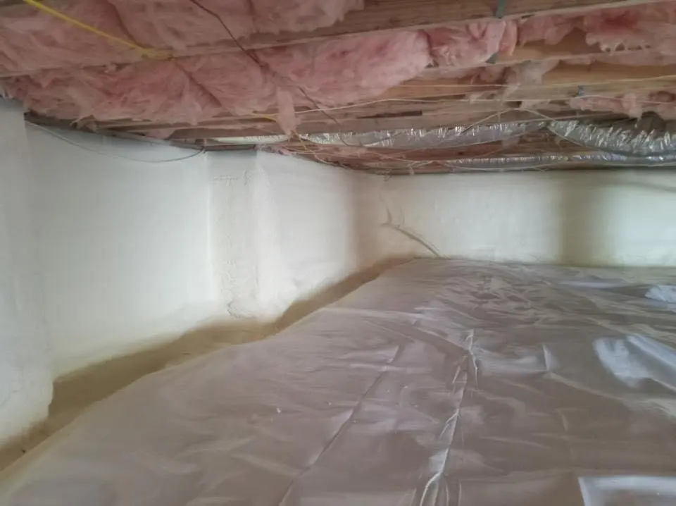 Crawl space encapsulation with closed-cell spray foam for Roof Maintenance in Plumsted